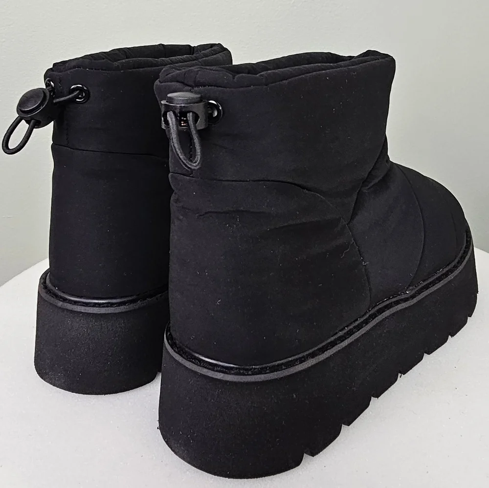 Portland Boot Company Women's Metallic Puffer Cozy Booties in Black - Picture 8 of 14